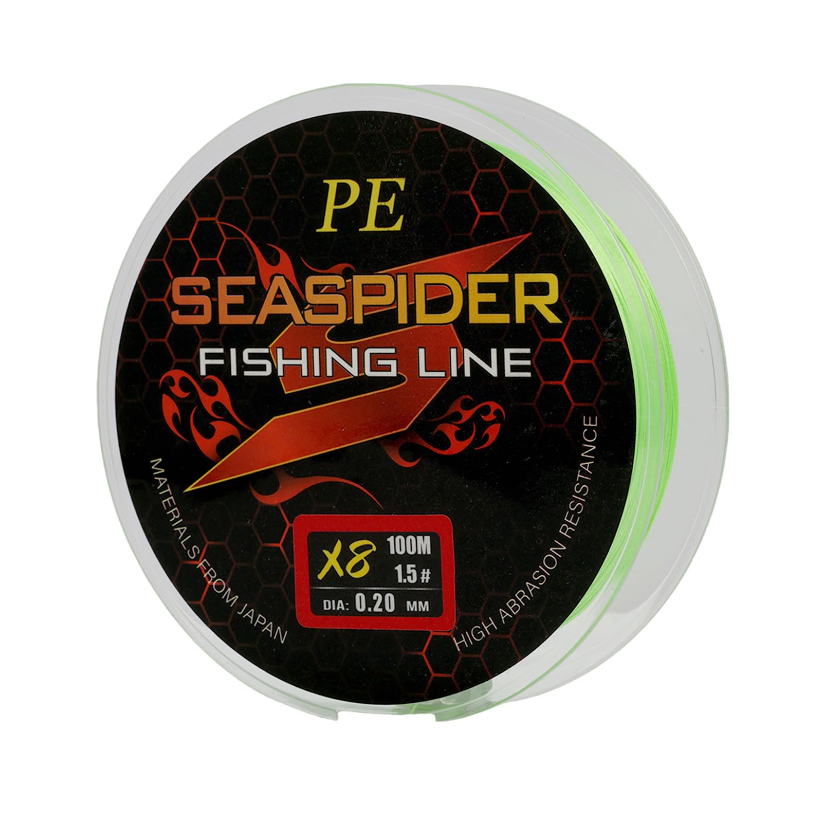 100m Tresse Fil de Peche 8 brins fluorocarbone, pour la Pêche au Lancer et Jigging, Couleur Vert pour Visibilité Accrue, Haute Flexibilité et Résistance à l'abrasion