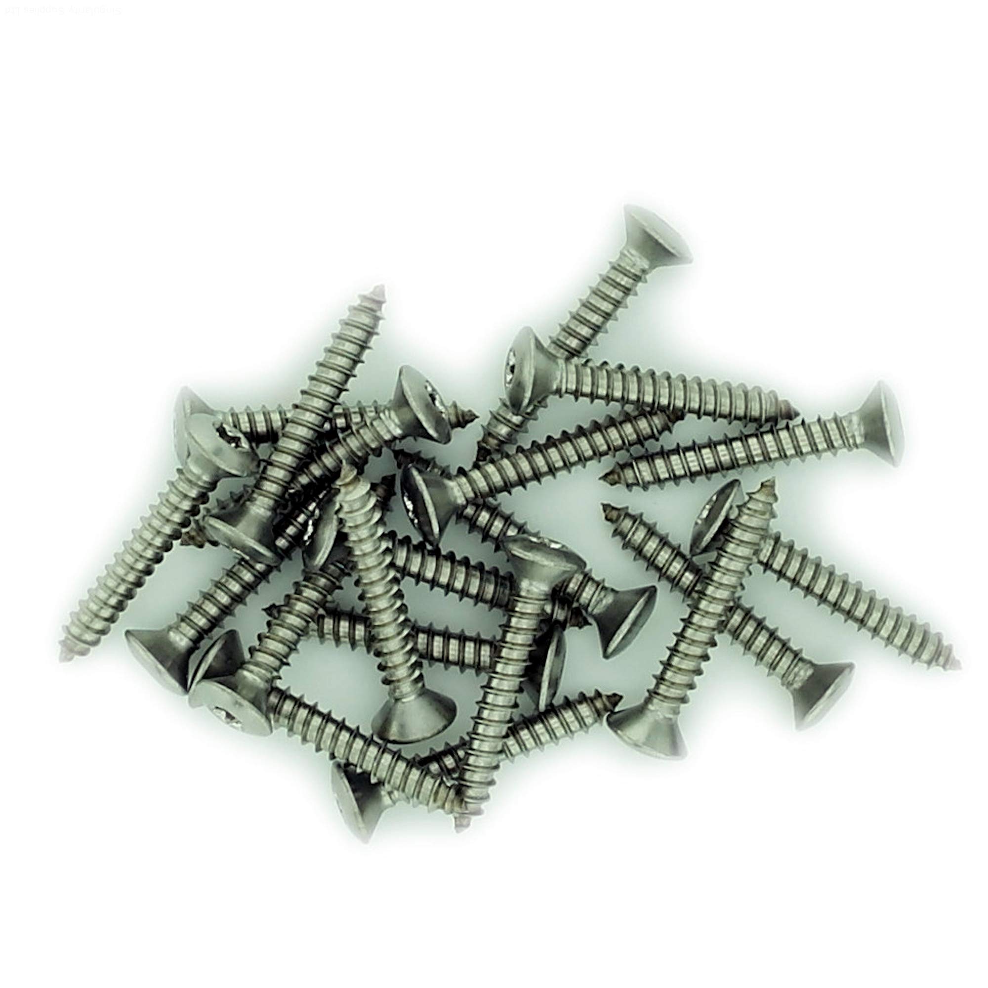 Singularity Supplies Silver No.6 X 1.775 (3.5Mm X 45Mm) Tx Raised Countersunk Self-Tapping Screw - Stainless Steel (A2) (Pack Of 20)