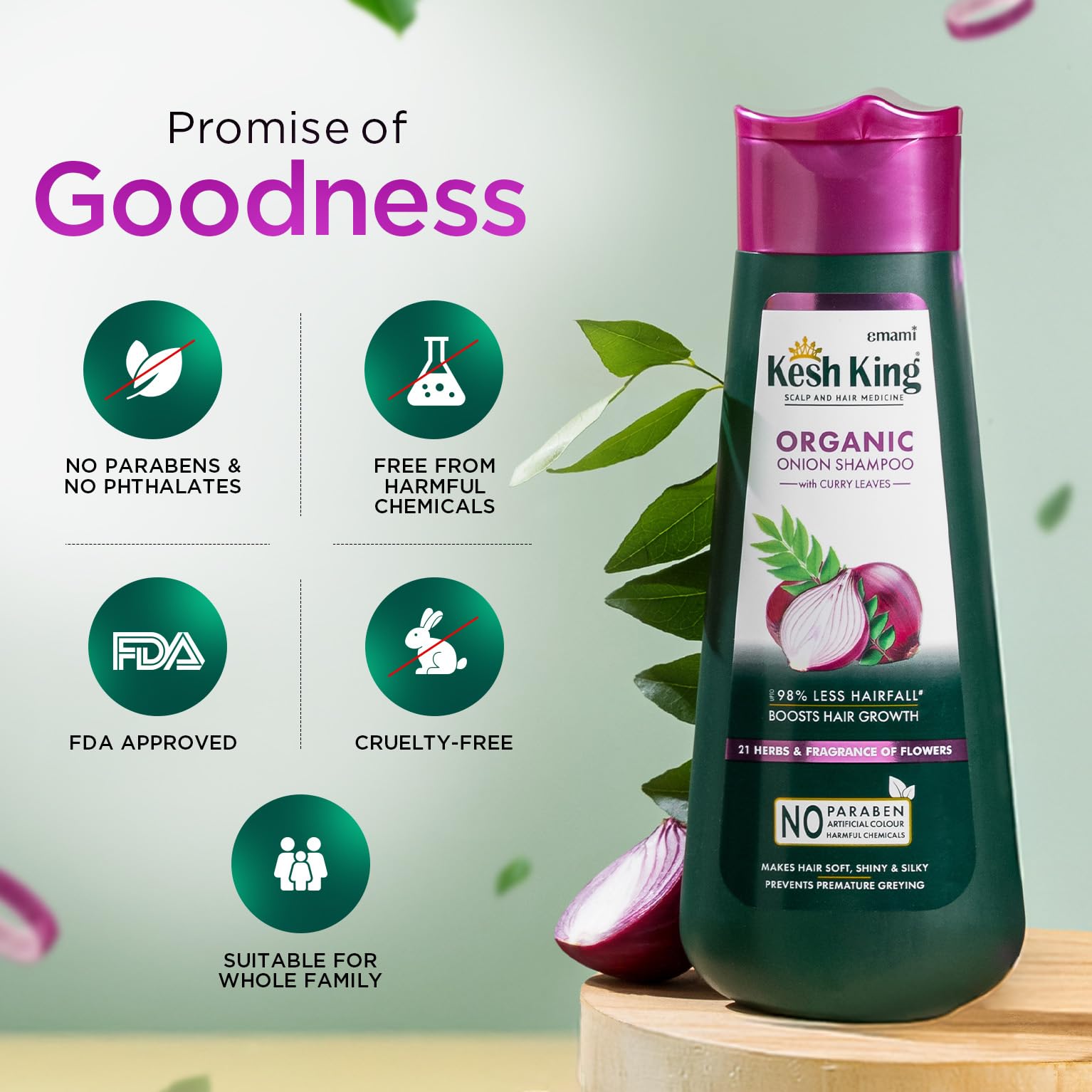 Kesh King Ayurvedic Onion Shampoo with 21 Herbs, Reduces Hairfall & Boost Hair Growth, 300ml 3