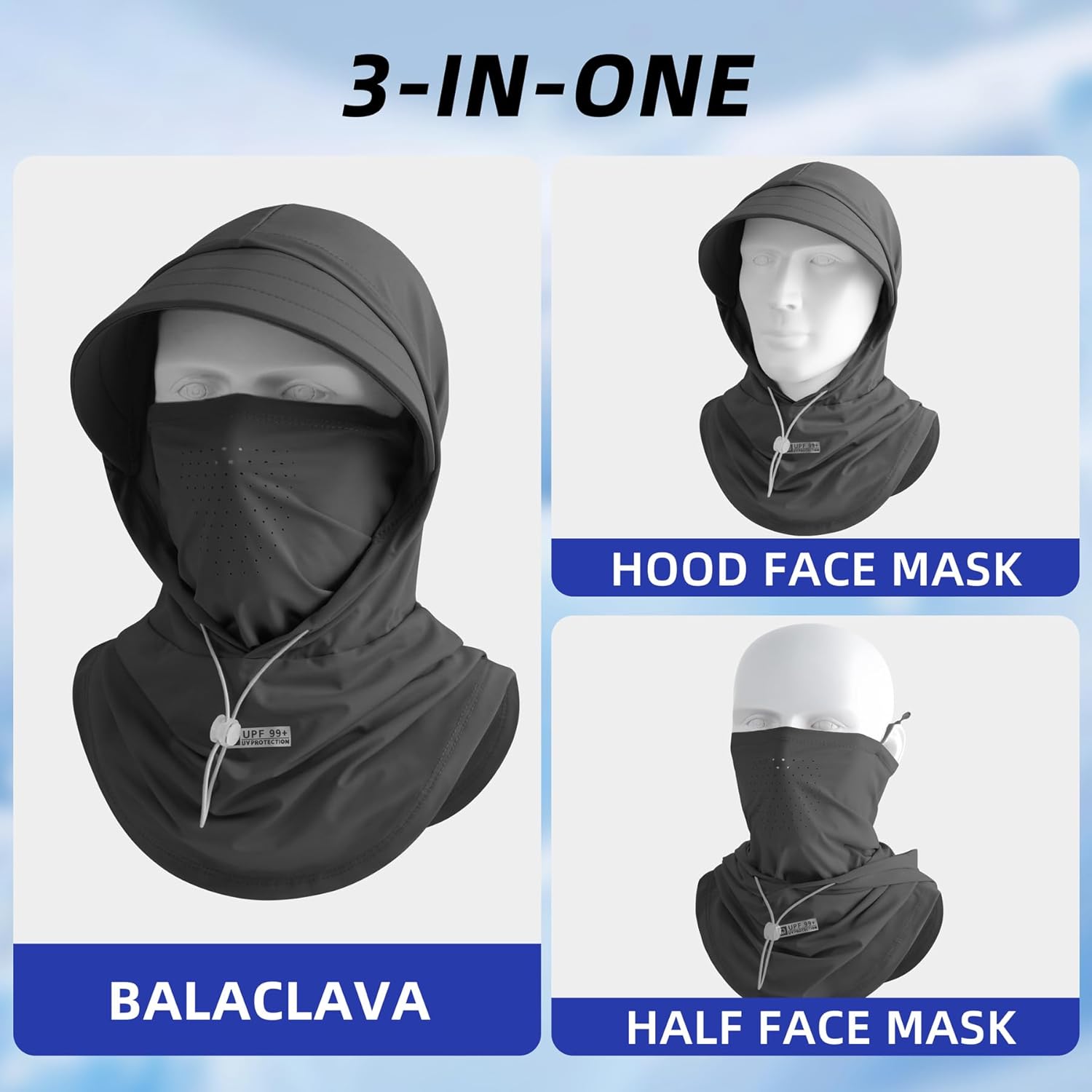 Cooling Breathable Balaclava Full Face Mask with Wide Brim Sun UV Protection Hood for Men Women Fishing Motorcycle Skiing - Image 4