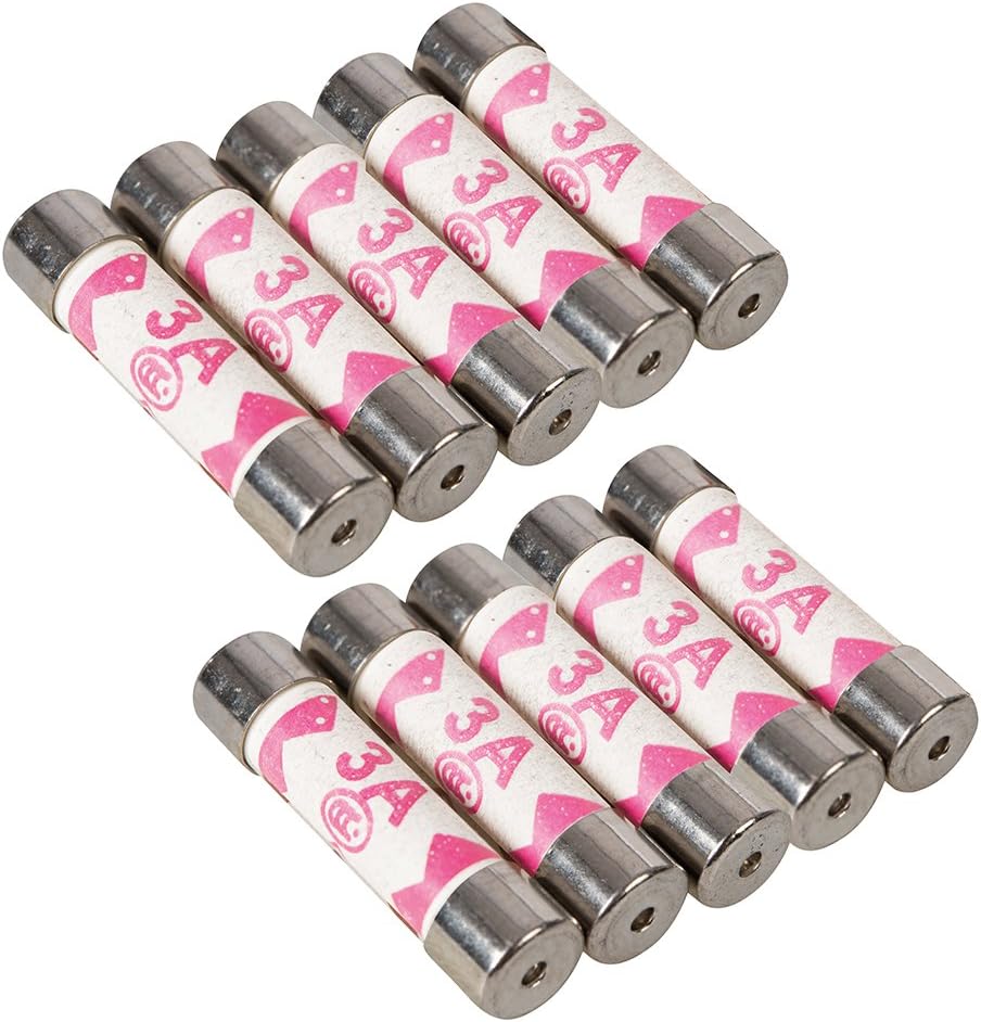 BS1362 Fuse Cartridge 3 amp for UK plugs (Pack of 10)