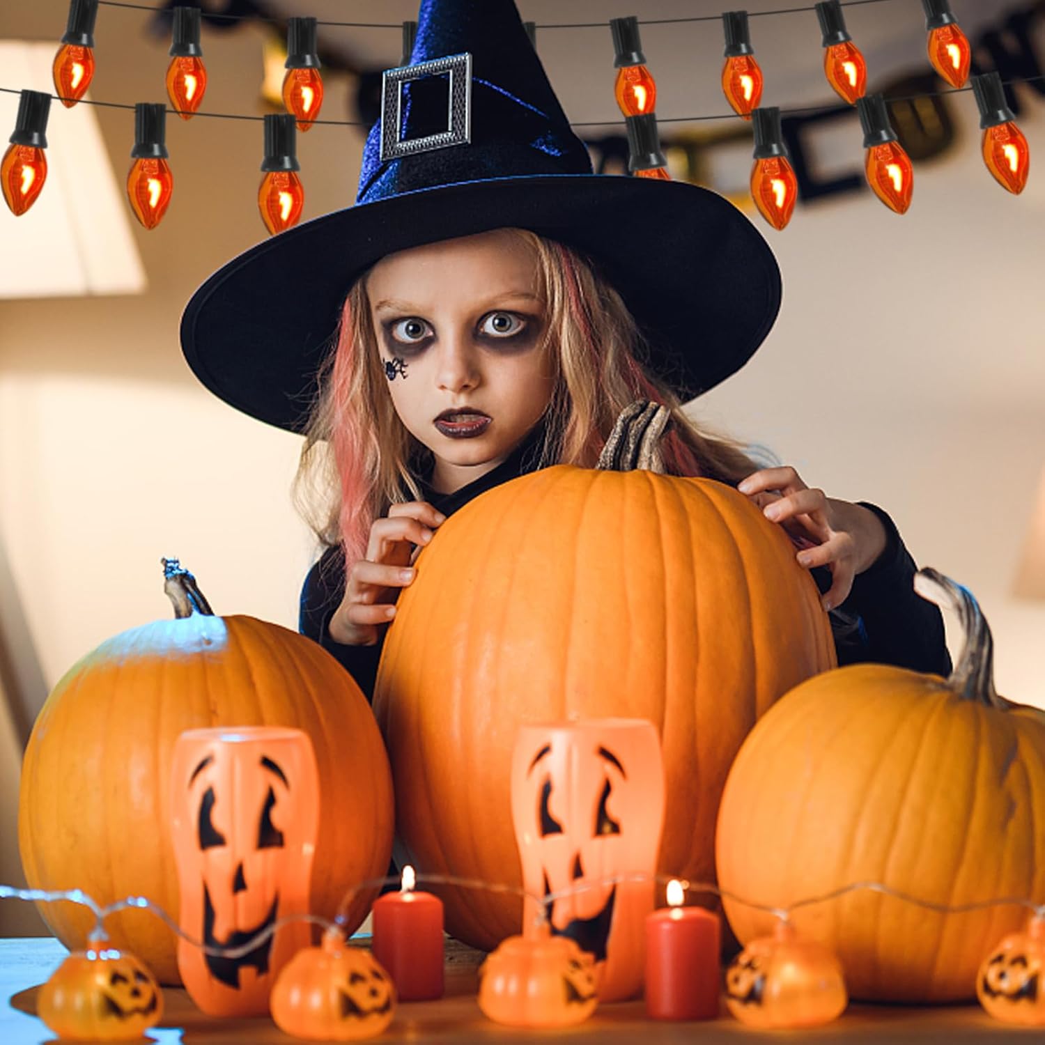 25 Pack Flickering Flame Light Bulbs, C7 Orange Light Bulbs 1 watt, Flame Christmas Light Bulb for Indoor Outdoor Christmas String Light Party Decor - Image 6