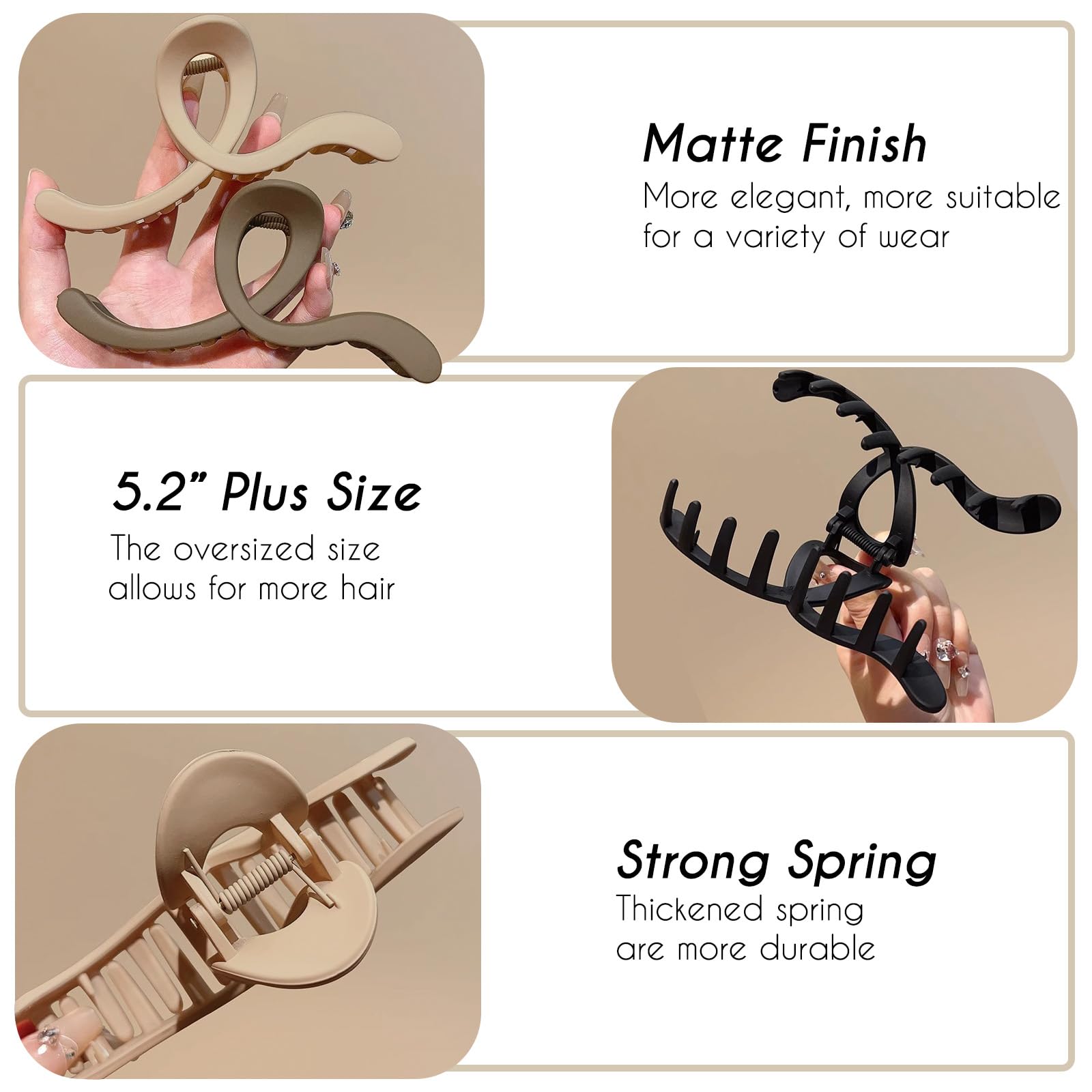 Amazon.com: COLLIBEL 5.2 Inch Extra Large Claw Clips - 6 Pcs 