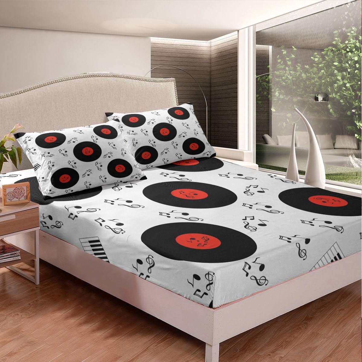 Set di biancheria da letto per bambini a tema musicale, set