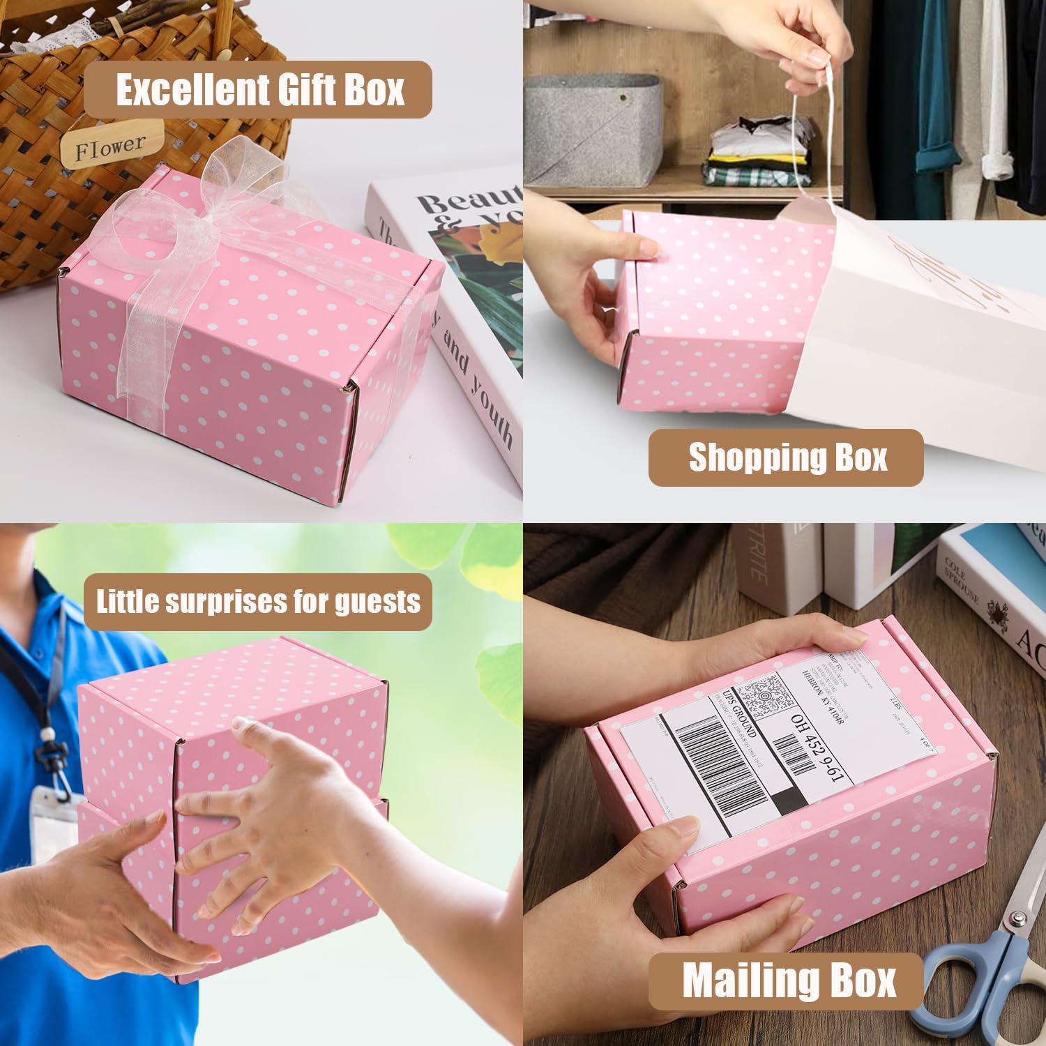 BIOBROWN 9x6x2" 25 Pack Corrugated Cardboard Boxes Small Shipping Box - View #12