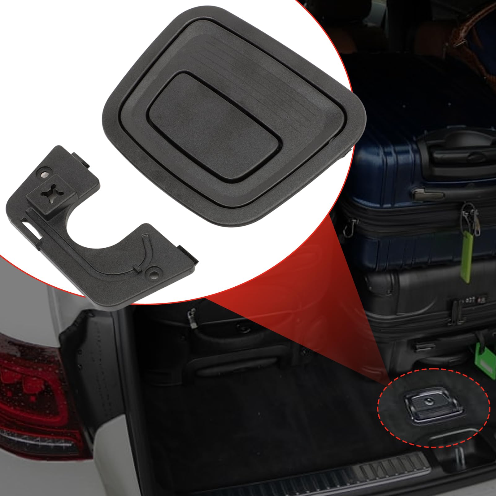 Maniglia per tappetino per bagagliaio per Mercedes ABC GLC CLA GLA Klasse W156 W117 W205 W246 W253 Maniglia per bagagliaio Copertura posteriore Piastra per pavimento Interruttore A0996800184