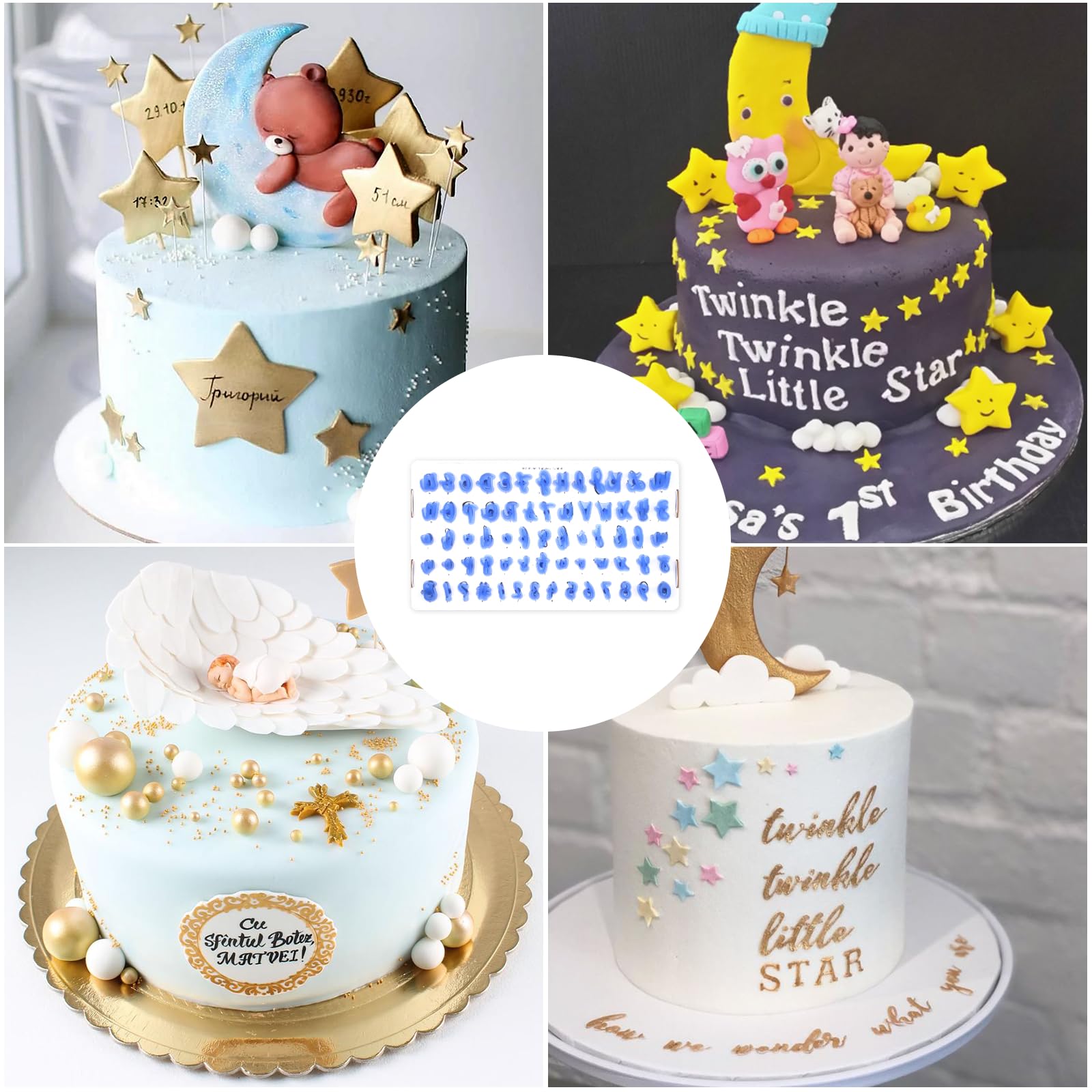 Lot De 66 Emporte-Pièces Chiffres Et Lettres Pour Pâtisserie - Moules Réutilisables Biscuits, Gâteaux Et Fondant (Bleu)