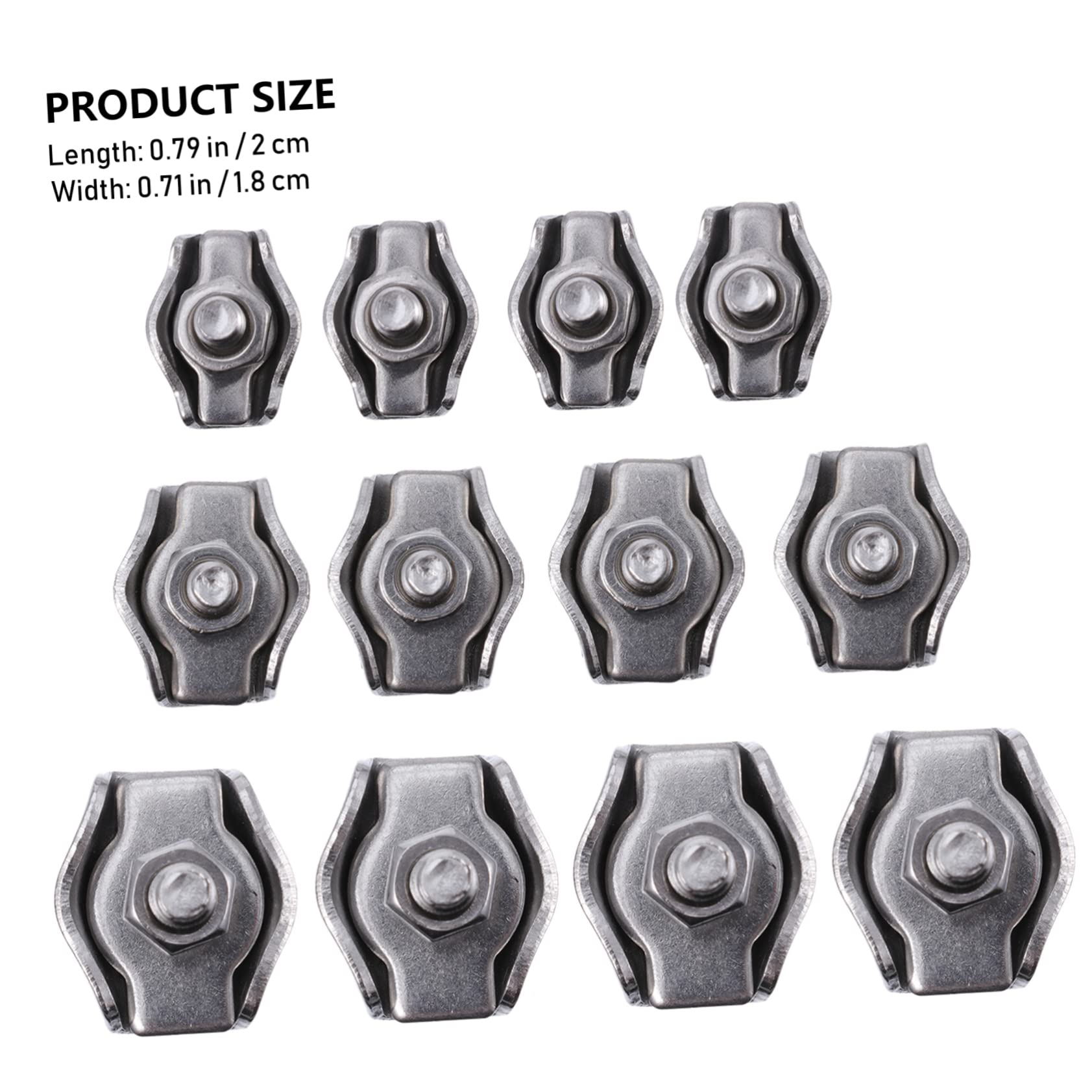 FELTECHELECTR 12pcs Chuck Wire Cable Clips Single Wires Splicer Wire Rope Clamps Electric Fences Splicer Cable Grips Clip Kits Single Bolt Wire Rope Wire Connector Cord Holder Stainless Steel