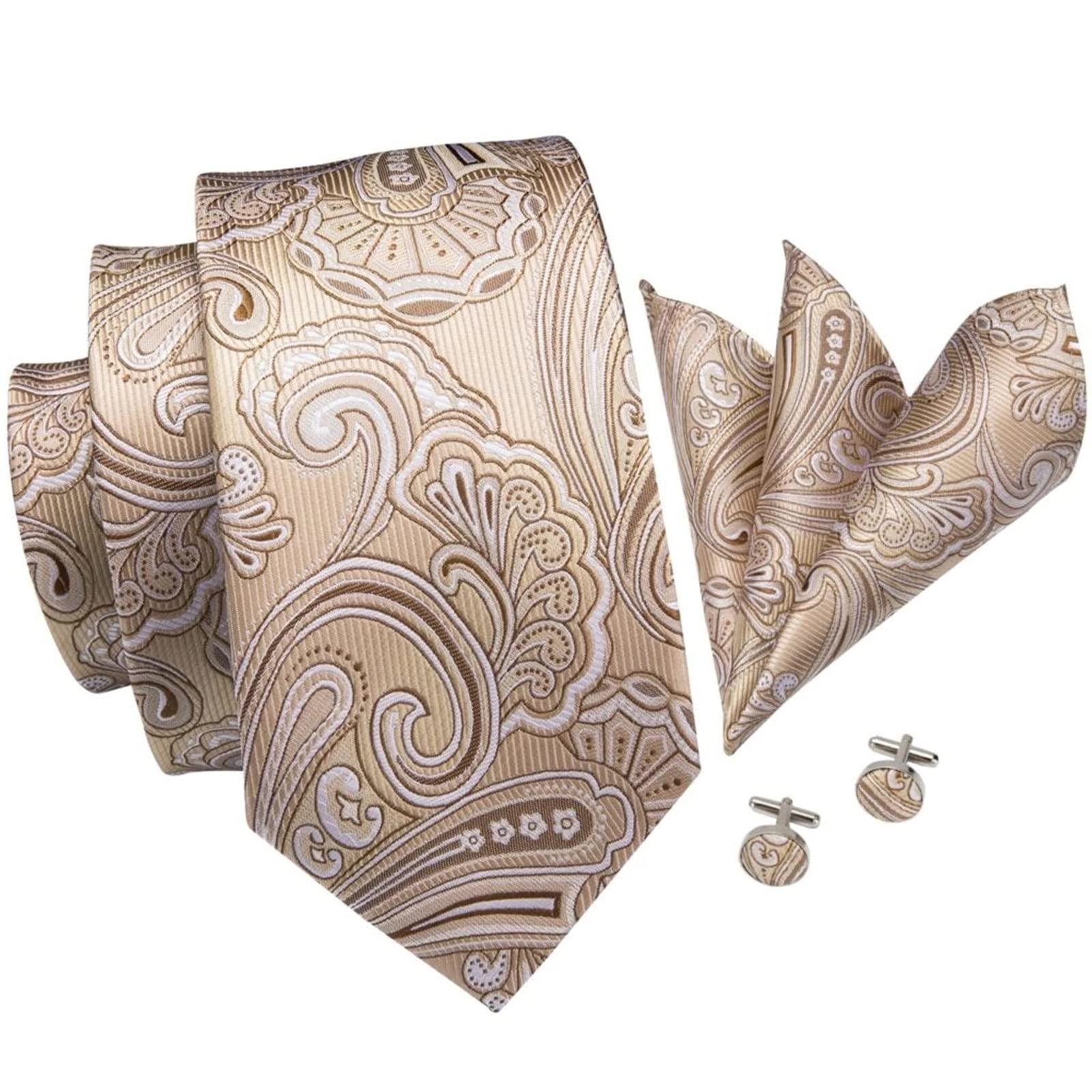 Corbatas de Hombre Corbata de Seda para Hombre Corbata de Hombre Corbata de Bolsillo Pañuelo de Seda Gemelos Traje Corbata de Negocios para Boda de Negocios (como se Muestra 150x8.5cm)