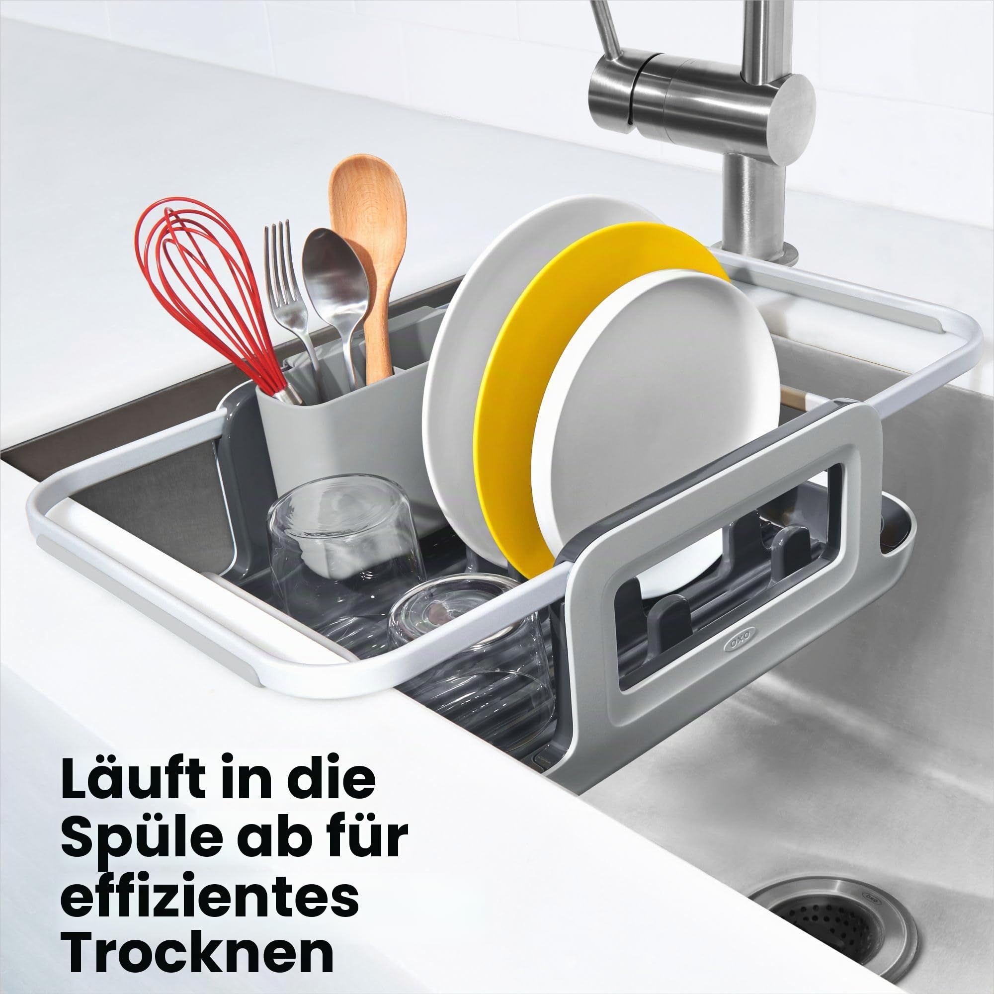 OXO Good Grips Abtropfgestell aus Aluminium für die Spüle
