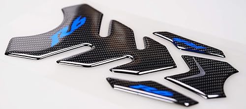 Miniatura 3 de Tapa de gas de fibra de carbono real, extremo frontal superior de triple árbol, calcomanías de abrazadera superior, almohadilla de tanque, protector