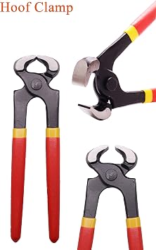 8 inch Farrier Tool Kits (7 Piece) Mini Rasp Hoof File Goat Pig Equine Metal Shears Professional Farriers Hoof Nipper Cutter Handle Knife