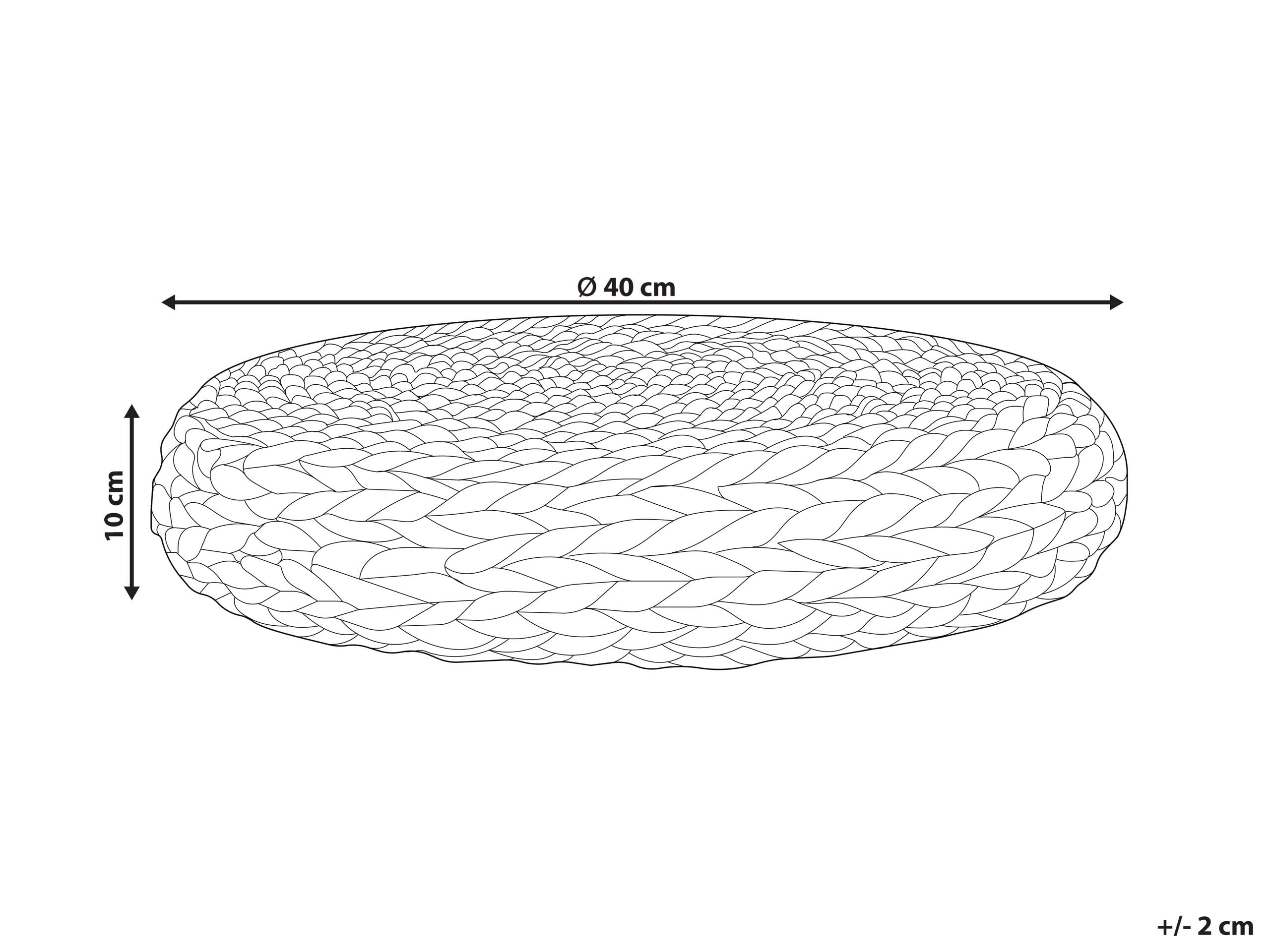 Beliani Cuscino da pavimento giacinto d'acqua naturale 40 x 40 x 10 cm pouf rotondo boho