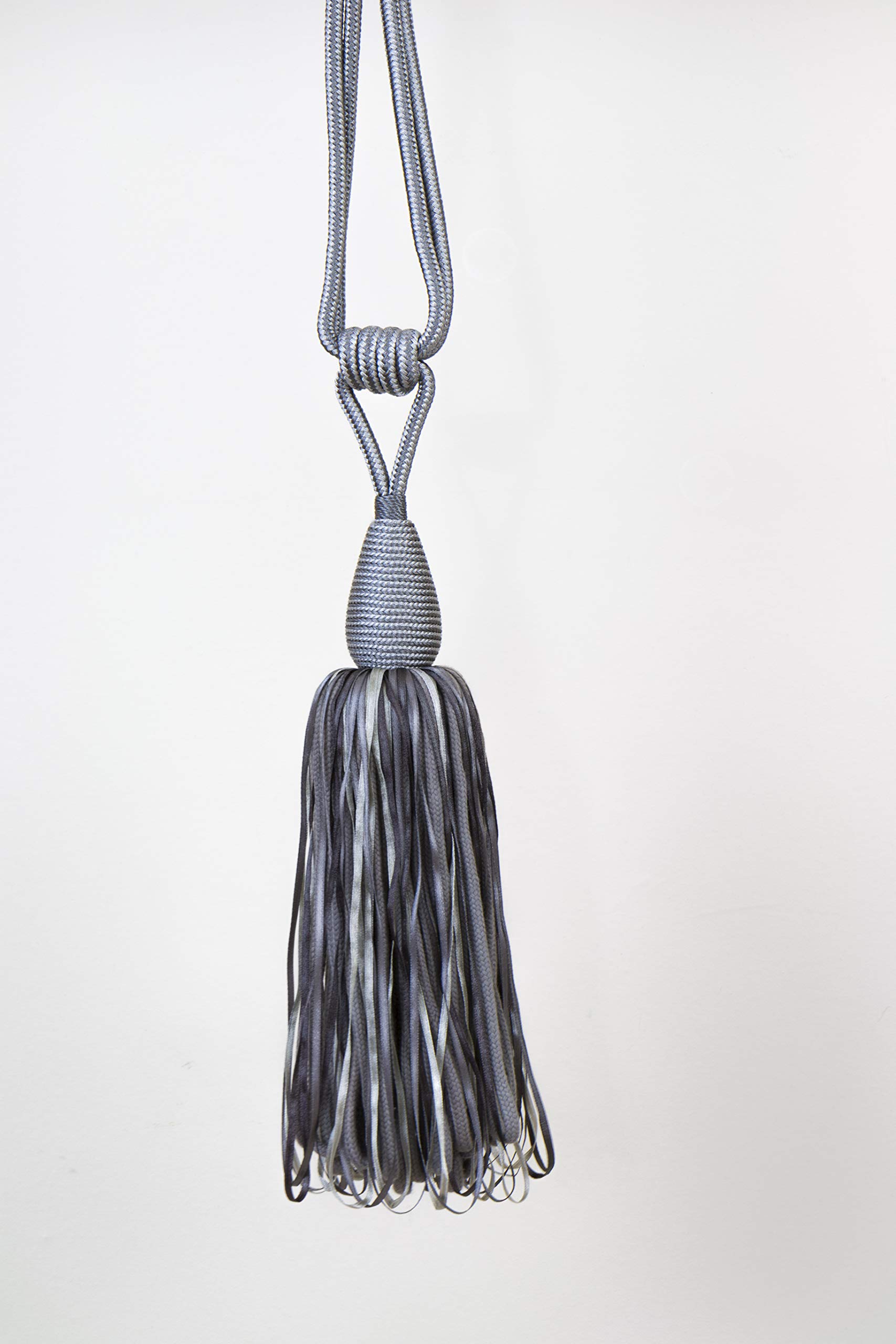 Tie Backs Curtain - Calla, Tassel Curtain Rope Tieback Single (Grey)