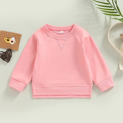 Miniatura 2 de Sudadera unisex de algodón de color sólido para bebé camiseta de manga larga con cuello redondo