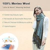 Vista 219 de DANA XU Manta de pashmina extragrande 100% de lana merina, bufanda de viaje, bufanda de cachemira para mujer, otoño e invierno, chal de gran