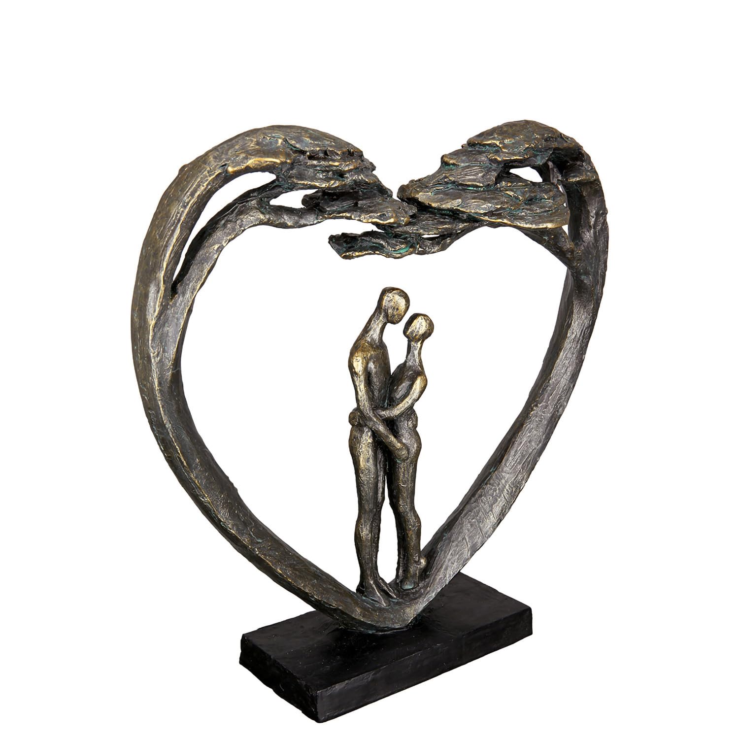 Casablanca Skulptur Love Tree, Deko Figur Bronze, Kunstharz Statue Wohnzimmer, Büro Dekoration H. 31,5 cm x B. 32 cm - Moderne Skulpturen Couple, Liebe, Hochzeit, Herz Symbol