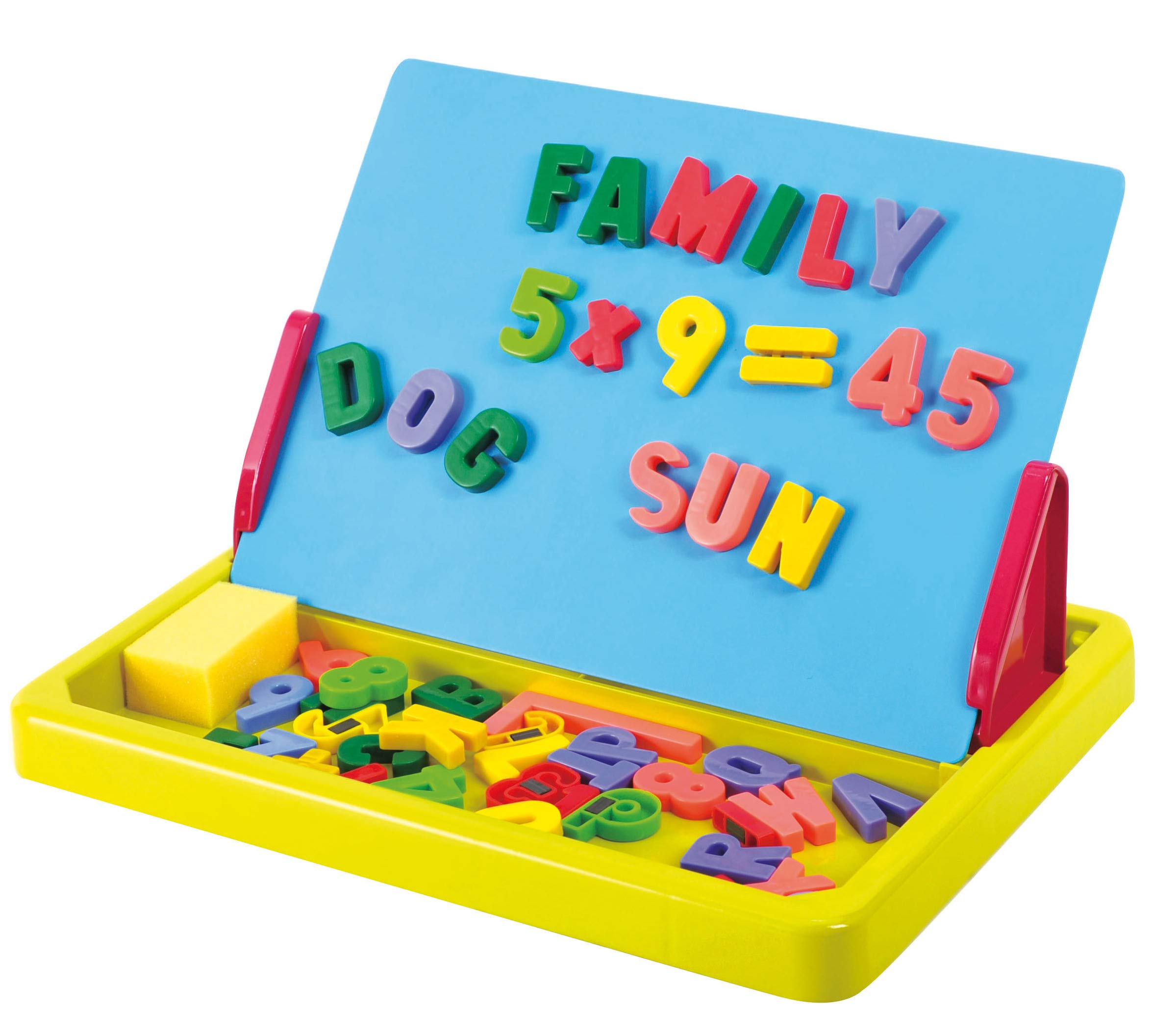 PlayGo Portable Magnetic Drawing Board product box showing a child playing