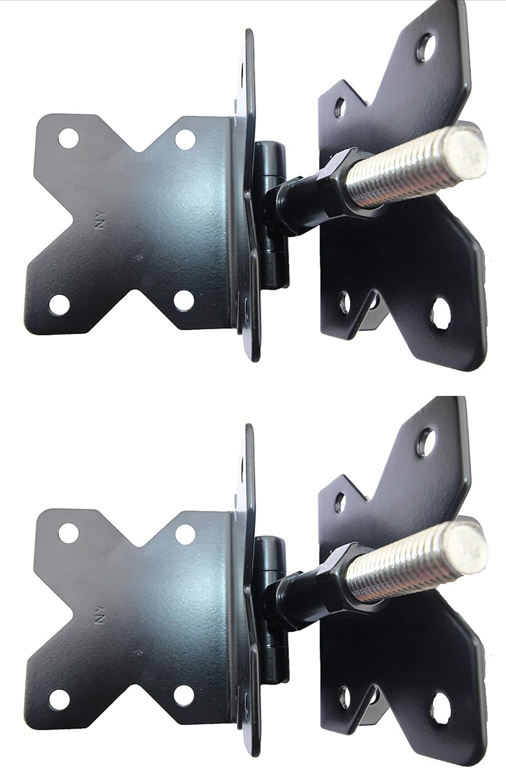 Heavy Duty Stainless Steel Powder Coated PVC/Vinyl Gate Hinge Set and Screws- Black