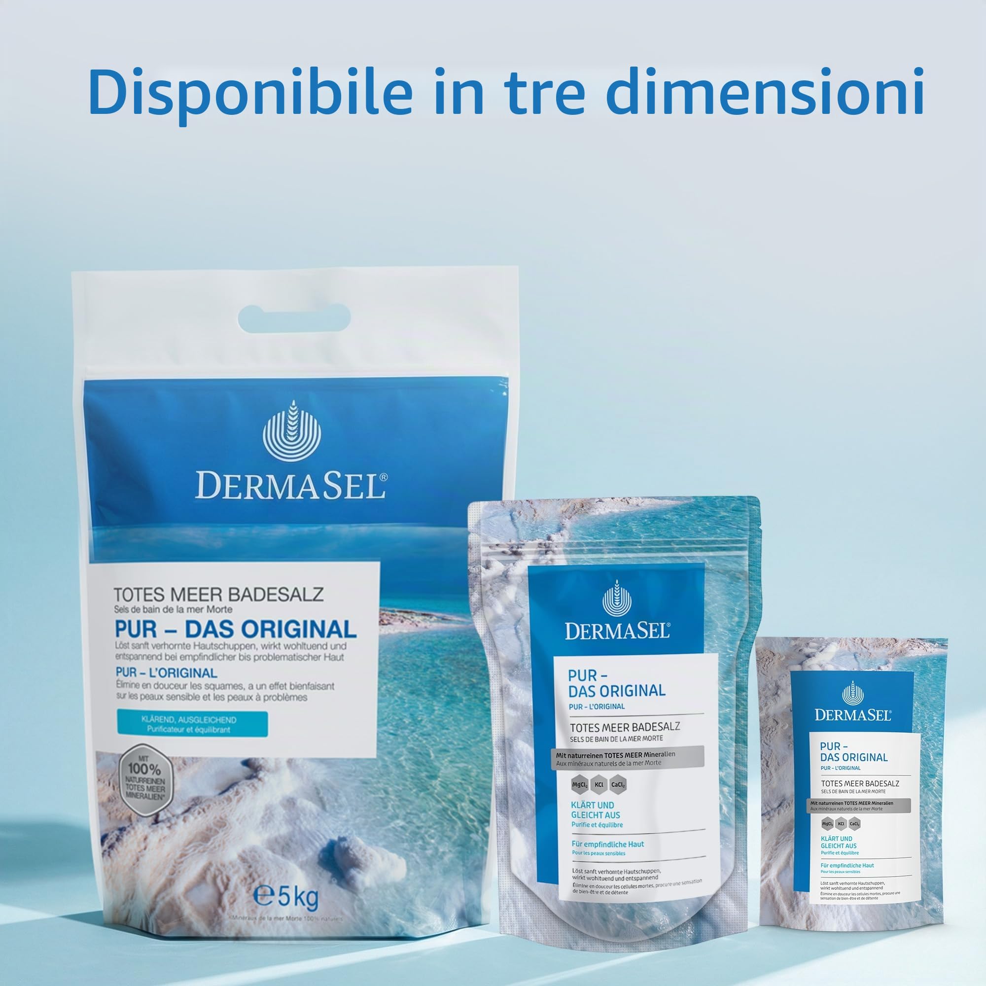 Dermasel Aqua Totes Meer Badesalz Pur, sale da bagno puro del Mar Morto, 5 kg
