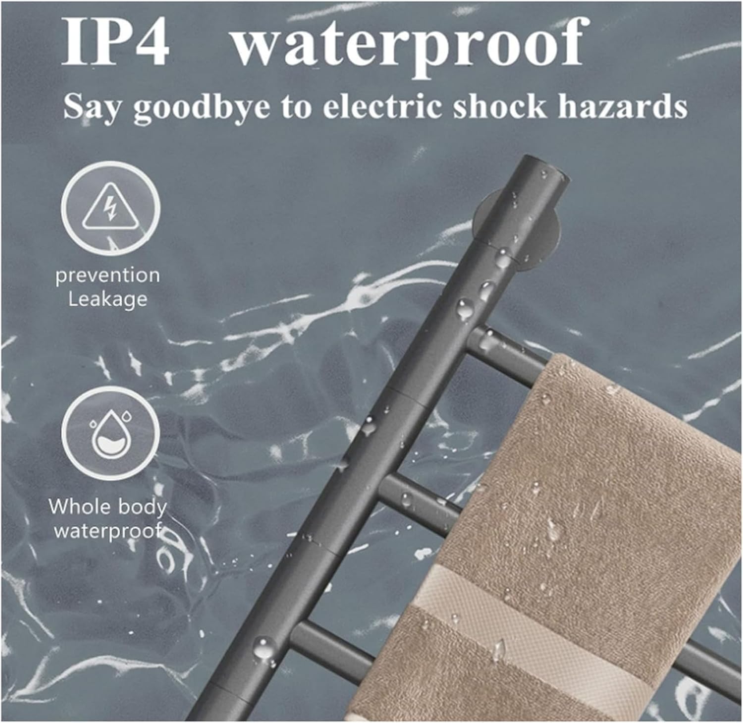 Rotating Electric Heated Towel Rack with Thermostat and Timer, Adjustable Temperature, Suitable for Bathrooms and Hotels. (White)