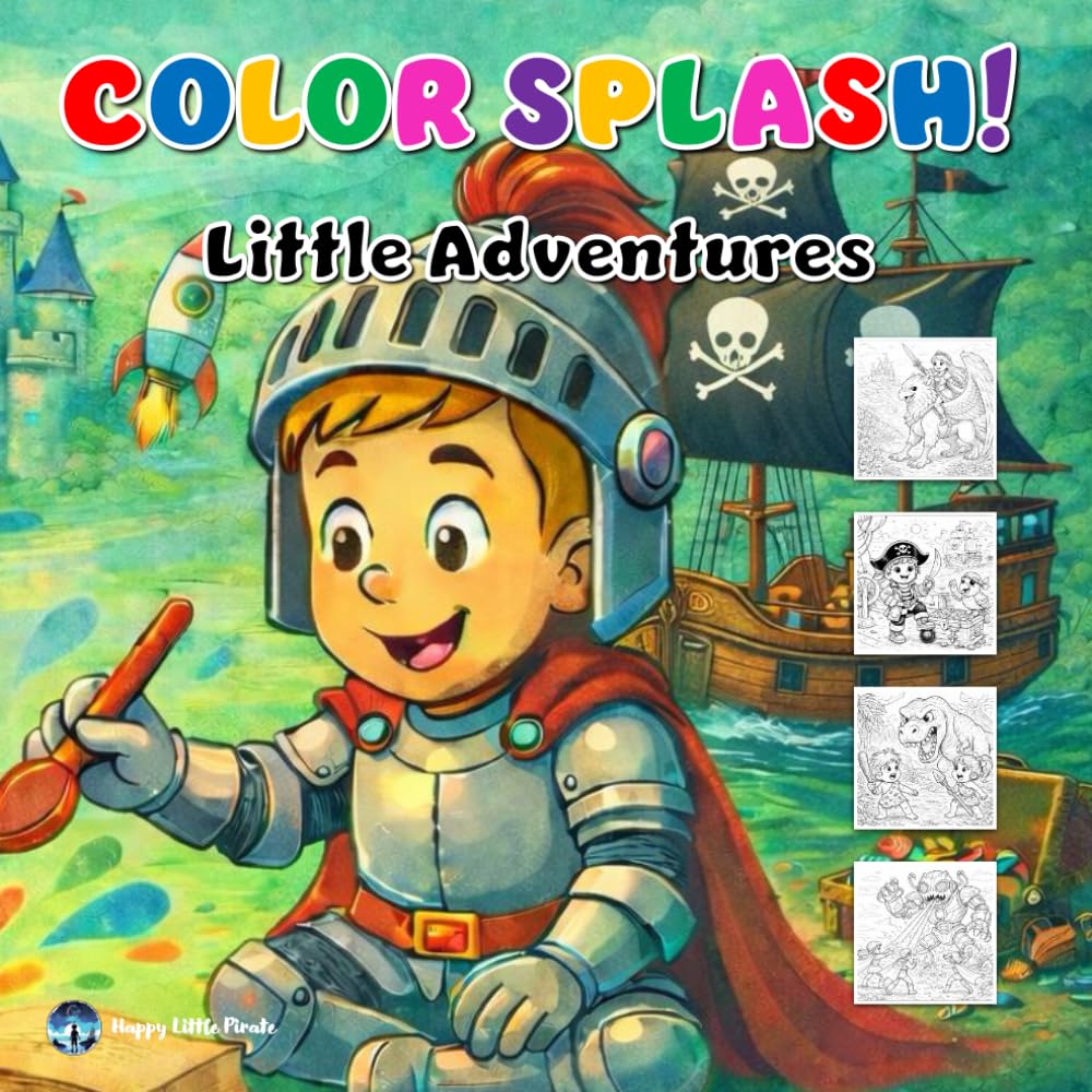 COLOR SPLASH! LITTLE ADVENTURES: Adventure & Fantasy Coloring Book for Brave Kids Ages 4–8