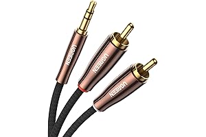 UGREEN Cable de audio para sonido 3,5 mm a 2 RCA macho