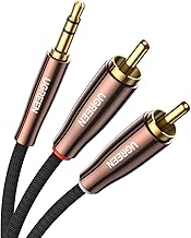 UGREEN RCA to 3.5mm Cable 2 Phono Aux Stereo Audio Lead Mini Jack 2RCA Red and White Headphone Cord Compatible with Record...