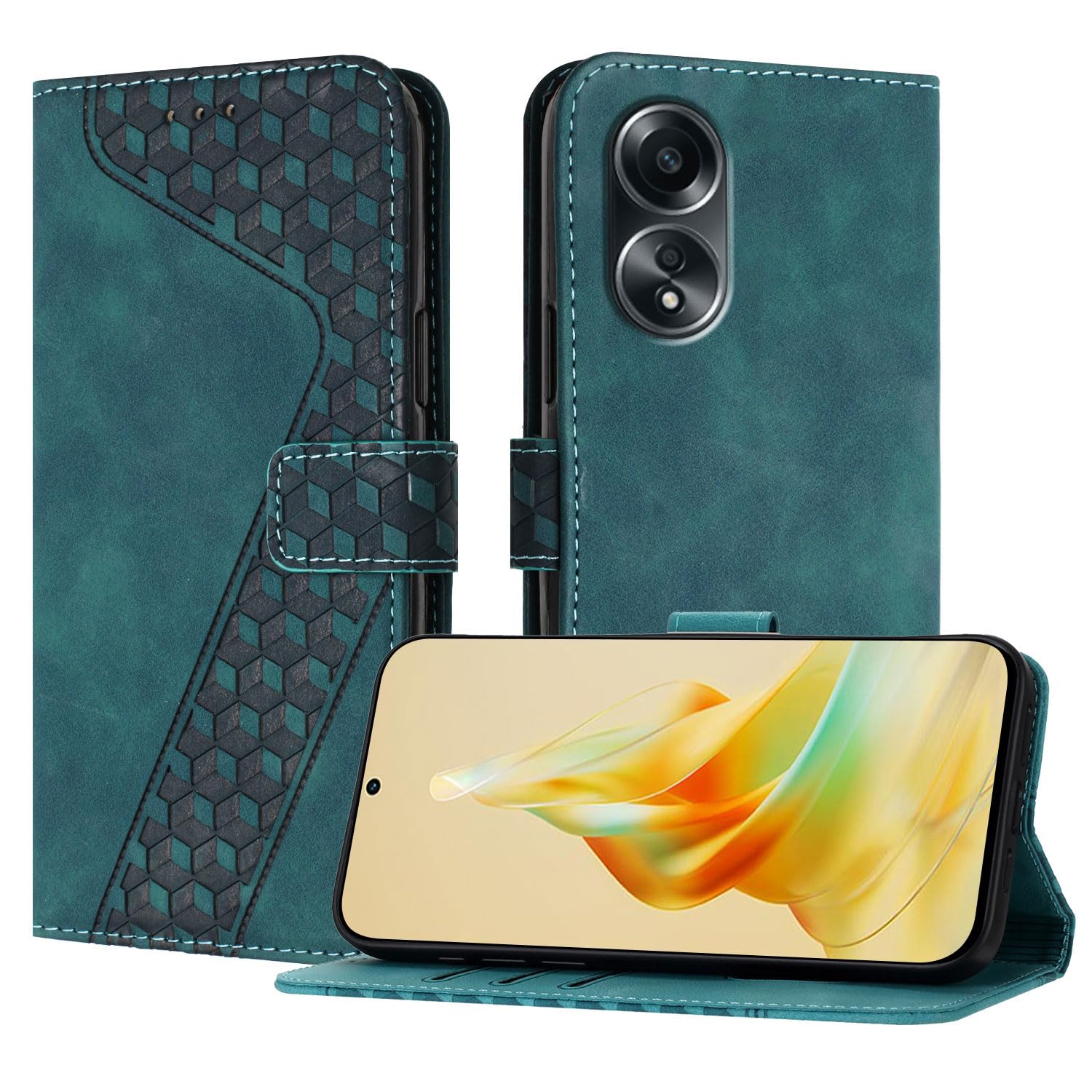 HAOYE Cover per OPPO A58 4G a Portafoglio, Libro Custodia Magnetica Flip Case con Supporto di Stand/Carte Slot, Pelle PU/TPU Protettiva Caso. Nero
