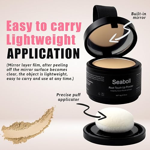 Miniatura 9 de Polvo de retoque de raíz, 0.42 onzas, oculta instantáneamente la pérdida de cabello para adelgazamiento de la línea de la línea capilar para mujeres