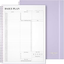 Planner Undated Daily Planner To Do List Notebook Day Planner A4, Purple | Spiral Hourly Planner Appointment Schedule Planner for Men and Women,PVC Hardcover,Elastic Closure, Inner Pocket 8.5" x 11"