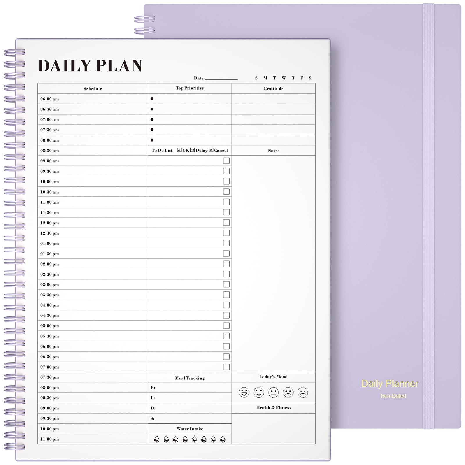 Planner Undated, Asten Daily Planner Agenda with To Do List