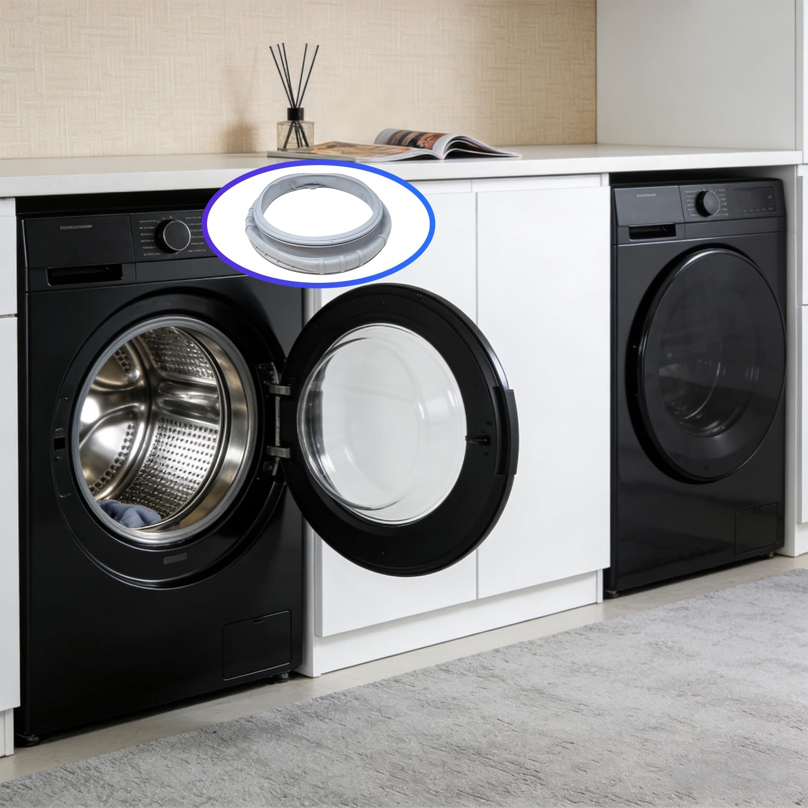 Lavadora Lavadora de Puerta para protección de máquinas, supresión de Ruido y prevención de daños a la Ropa en ciclos, Junta de Puerta