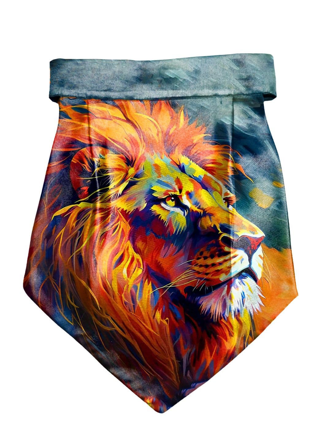 Lion King Printed Cravat with Matching Pocket Square for Men - Scarf Neckwear Cravat for Men with Matching Pocket Square