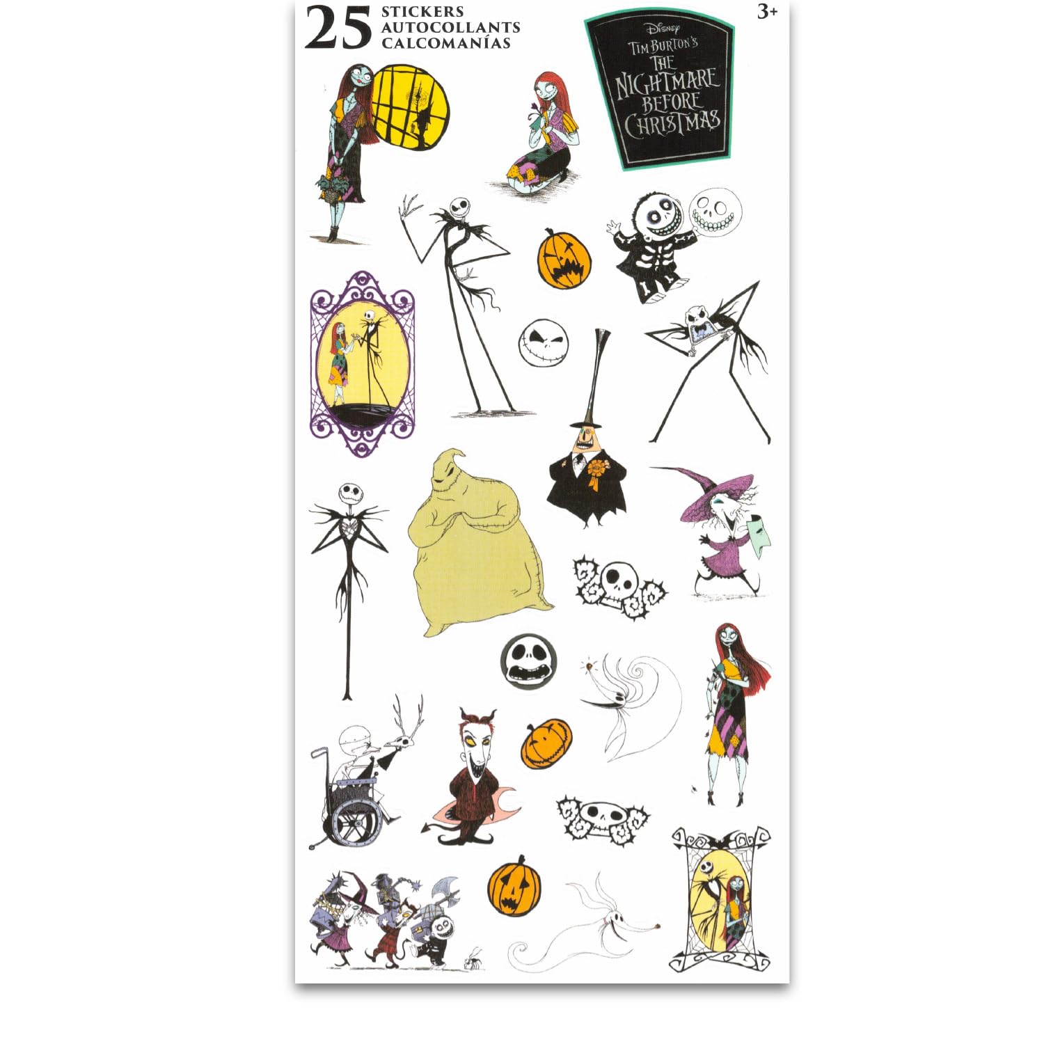 Nightmare Before Christmas Kids Shampoo, Conditioner, Body Wash 8 Oz Bottle - Bundle with Disney 3-in-1 Scary Blueberry Scented Body Wash, Shampoo & Conditioner Plus Stickers | Disney Bathroom Set