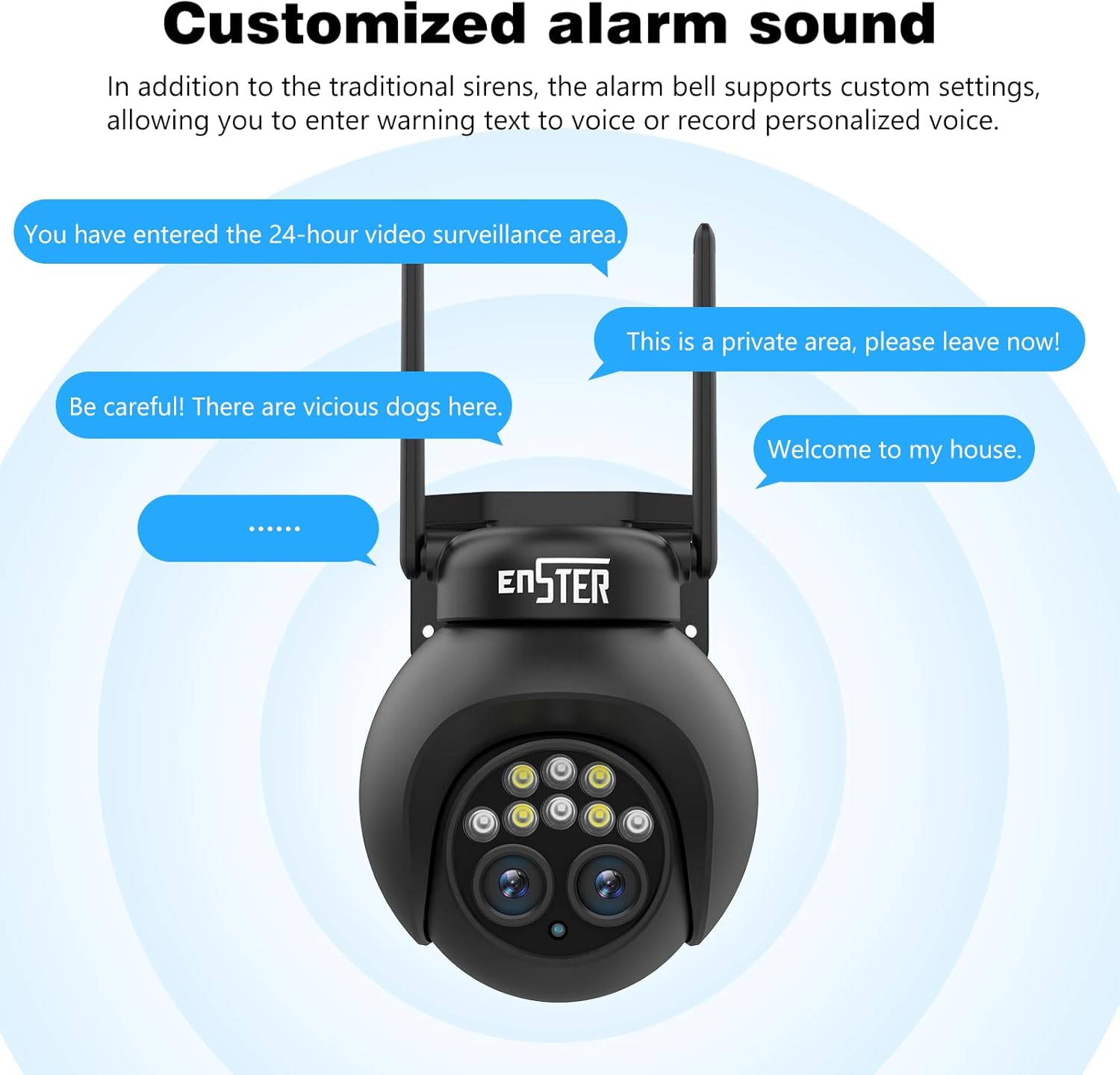 ENSTER Camera Customizable Alarm Sound