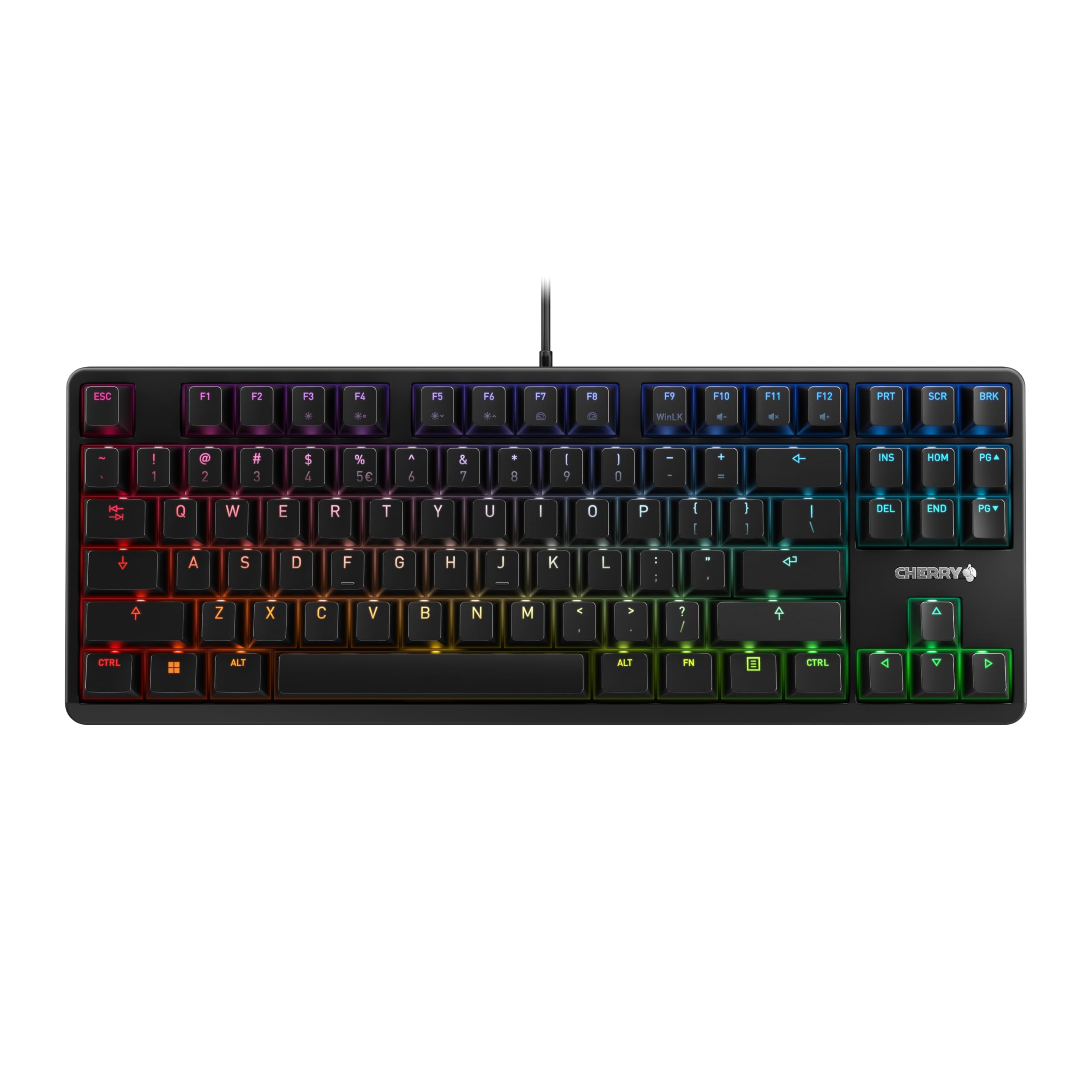 Cherry G80-3000N Rgb Tkl, International Layout, Azerty Keyboard, Wi Keyboard, Mechanical Gaming Keyboard, Cherry Mx Silent... Red/Black 4025112095764