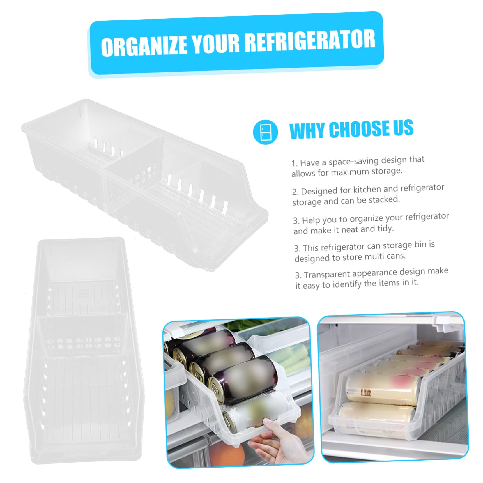SOLUSTRE Dispensador de Latas para Frigorífico PP Blanco Apilable