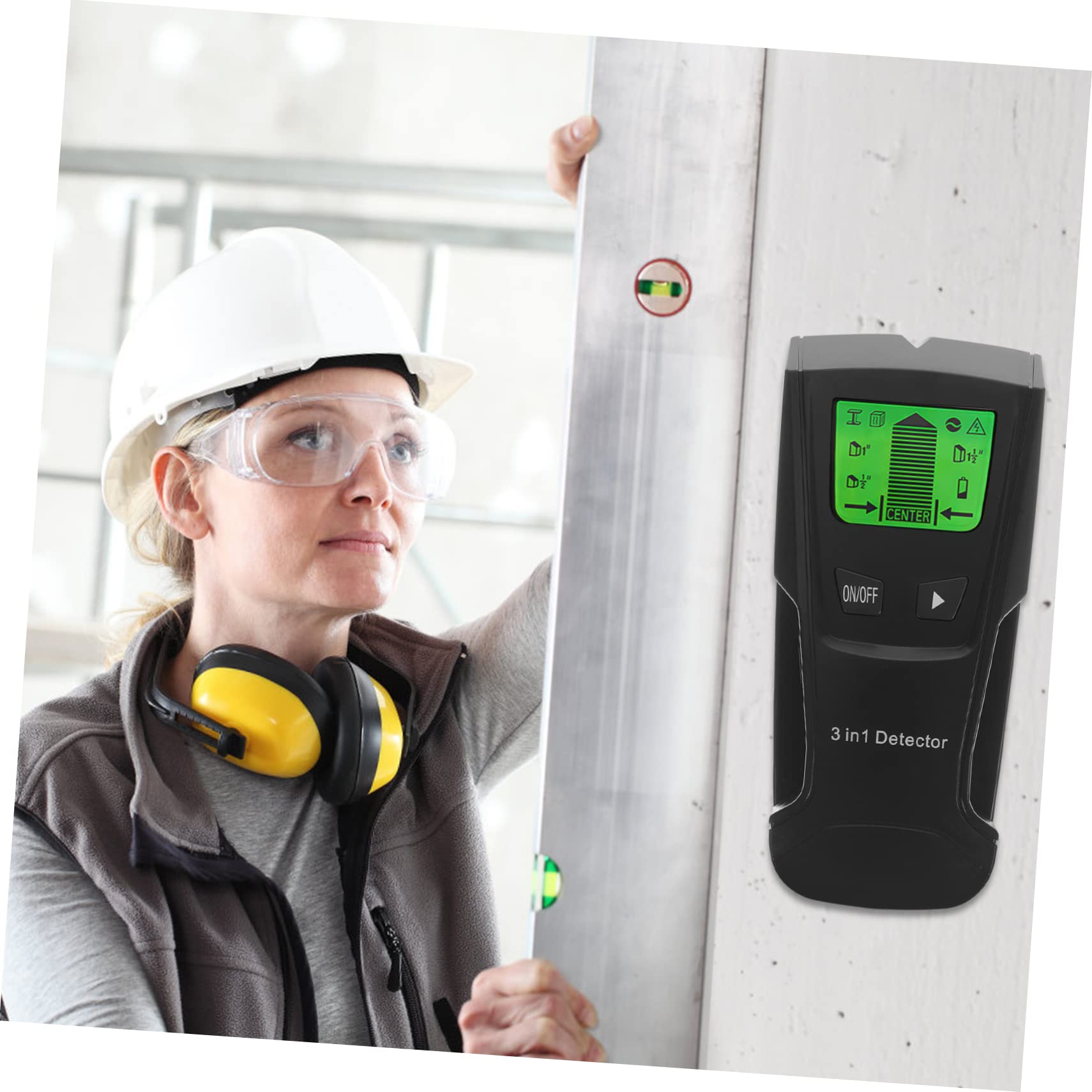 Elektronischer Wandscanner 6f22 9v mit Lcd Display, Schwarz