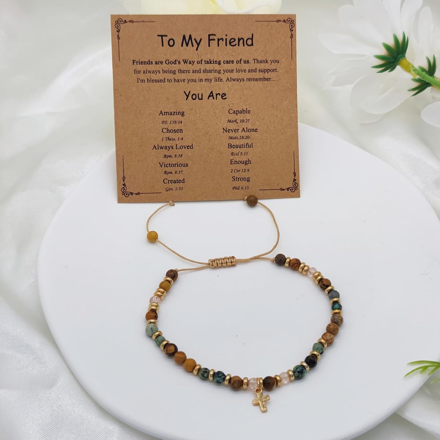 Friendship Gifts Cross Bracelet for Women, Christian Gifts for Sister in Christ, Charm Bracelets for Best Friend, Daughter,Granddaughter, Mom on Birthday Christmas Baptism Easter Graduation - Image 4