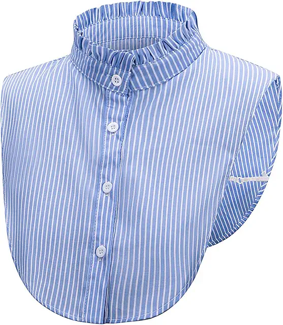 Women's Loose Faux Collar Blouse - Victorian Style Adjustable Neck Top