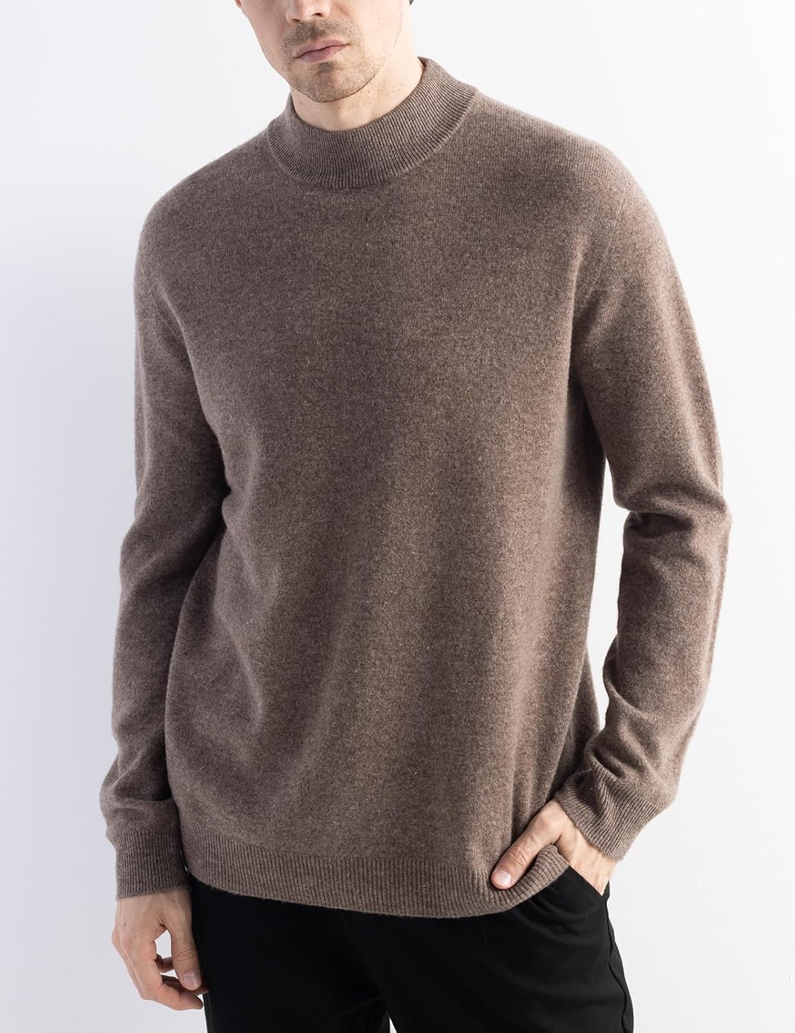 Chanyarn Men's 100% Merino Wool Sweater 2025 Fall Winter First-Line Ready to Wear Mock Neck Long Sleeve Seamless Knit Sweater