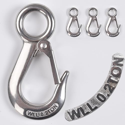 Miniatura 8 de Alele Ganchos de agarre de escala de grúa 0.5T, ganchos deslizantes, gancho de elevación de acero inoxidable accesorio de aparejo (ganchos de agarre