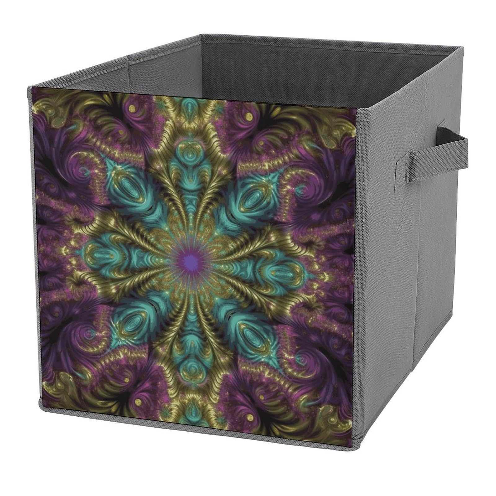 NONHAI Collapsible Storage Bins with Dual Handles Fabric Storage Basket Foldable Cubes Organizer Baskets Fractal Art Storage Boxes for Organizing Clothing Cube Storage Organizer Bins