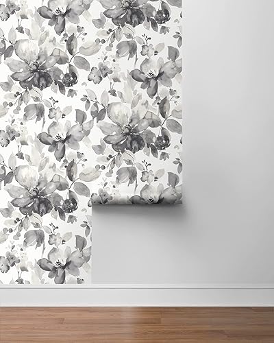 Miniatura 8 de NextWall Papel tapiz de flores de acuarela para despegar y pegar tinta