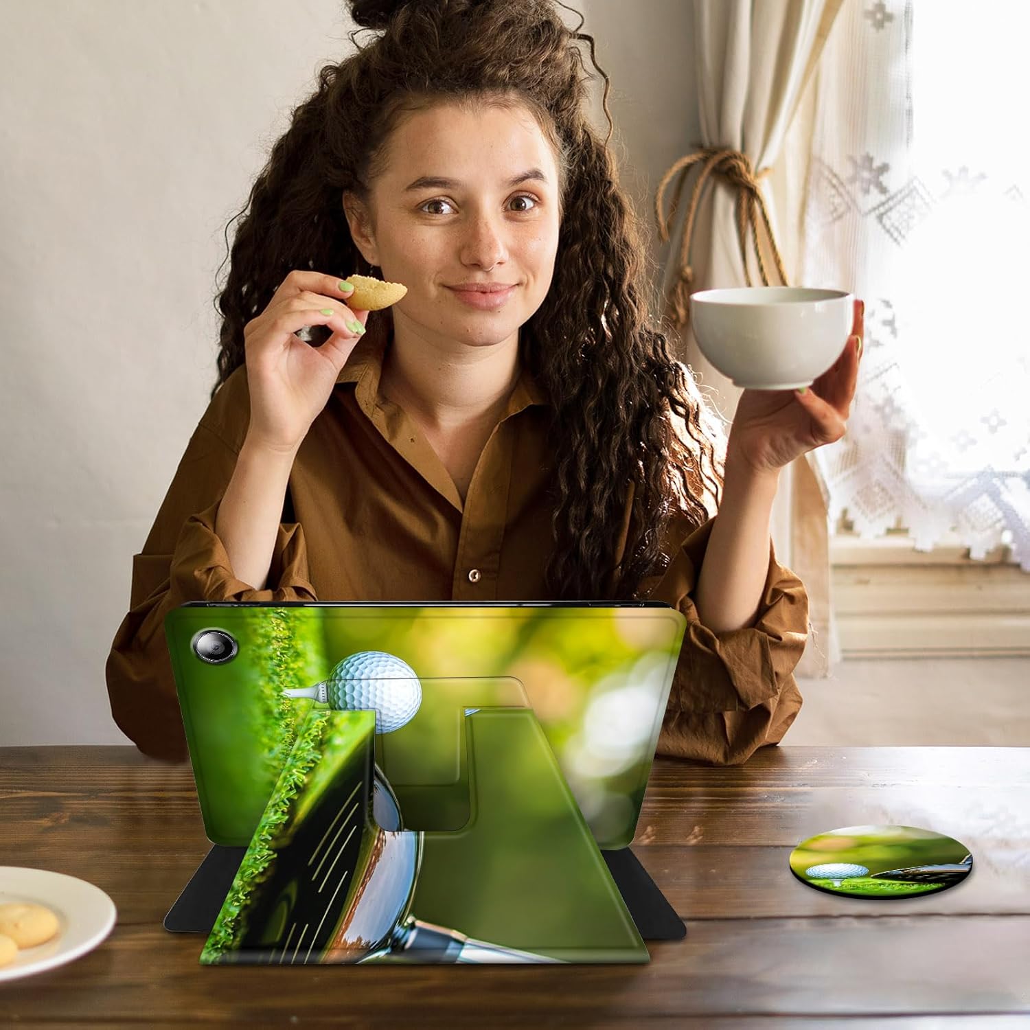 for Amazon Fire Max 11 Tablet Case,(13th Generation, 2023 Release) 360 Degree Rotating Swivel PU Leather Stand Flip Folio Cover with Auto Wake/Sleep Case for Fire Max 11,Golf Club