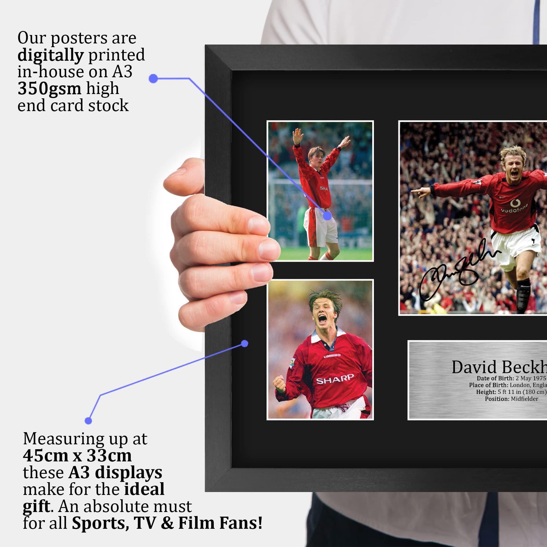 Stampa Autografata David Beckham Inghilterra - Formato A4 Per Collezionisti - Foto 9