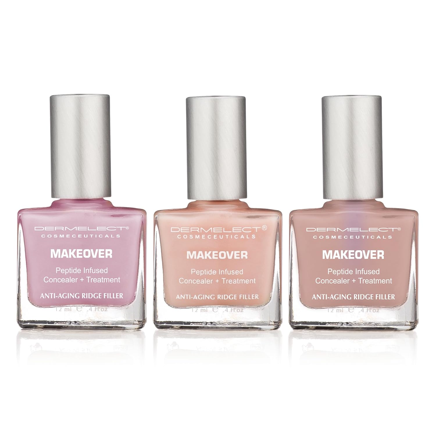 Dermelect Makeover Ridge Filler - Award-Winning Nail Treatment, Strengthens, Moisturizes, Conceals Imperfections, Keratin & Peptide Enriched, For Healthy, Smooth Nails