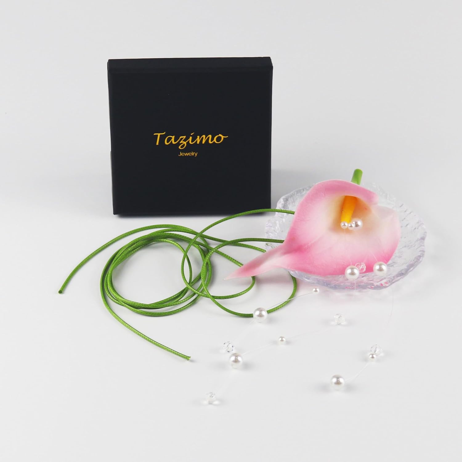 Colorful Flower Choker Necklaces for Women,Calla Lily Statement Necklace Pearl Drop 90s Choker Necklace Adjustable Unique Summer Cord Necklaces Jewelry Gifts - Image 7