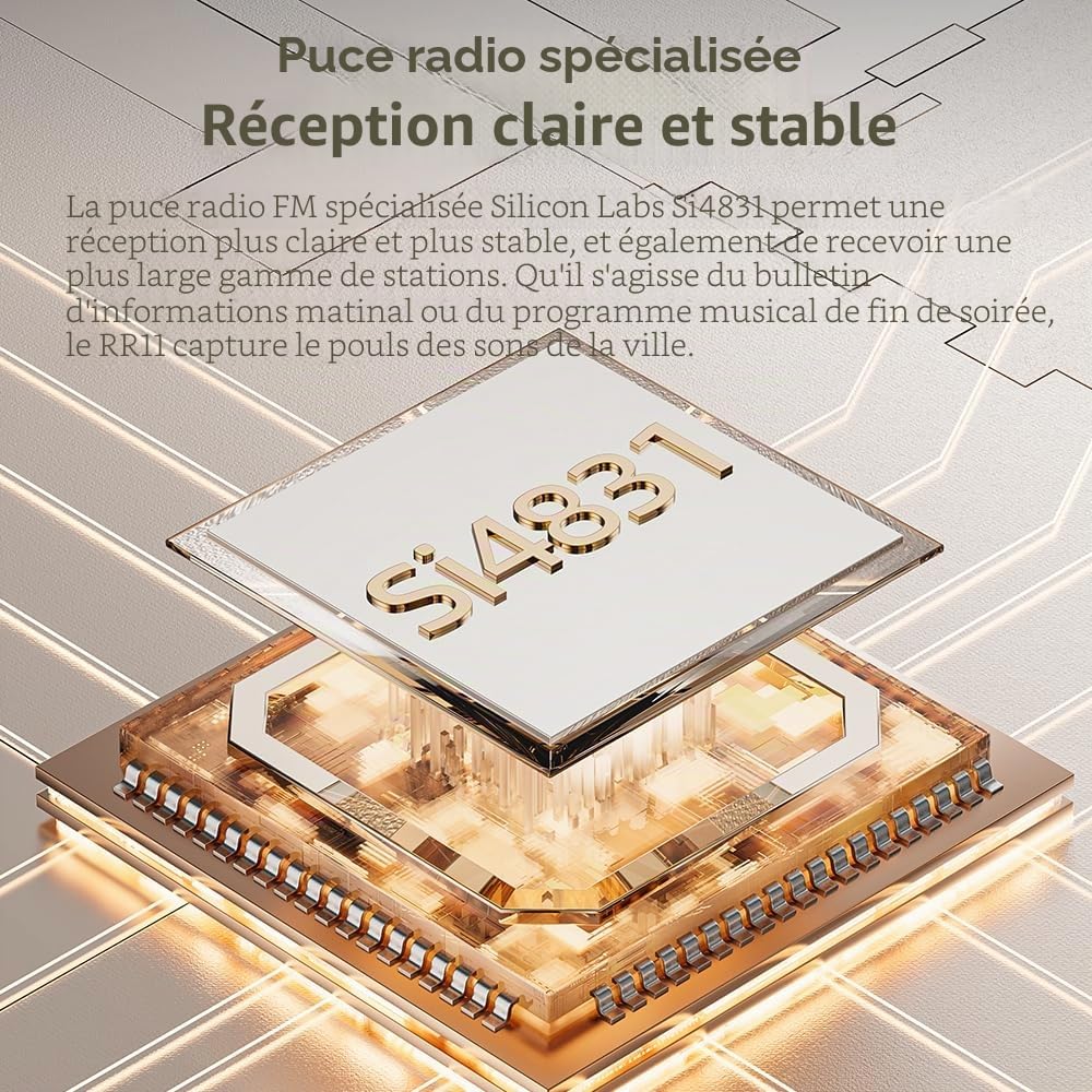 FiiO RR11 Récepteur Radio Stéréo FM HiFi Portable avec Accord PVR Analogique, Effets Sonores Bass+3D, 64MHz-108MHz (Rouge, Certifié Audio Haute Résolution)